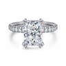 Amira - 14K White Gold Radiant Cut Diamond Engagement Ring - 0.6 ct