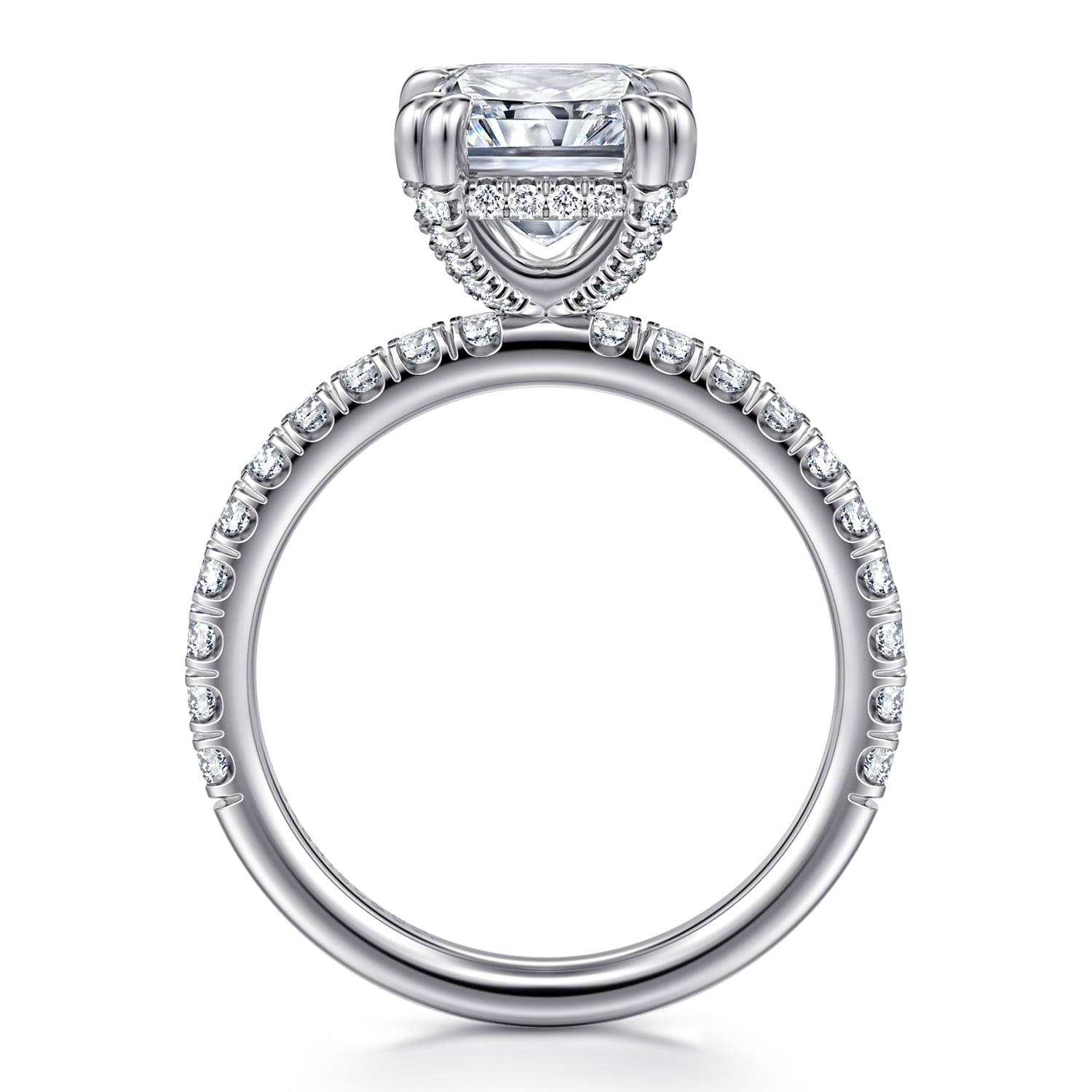 Amira - 14K White Gold Radiant Cut Diamond Engagement Ring - 0.6 ct - Shot 2