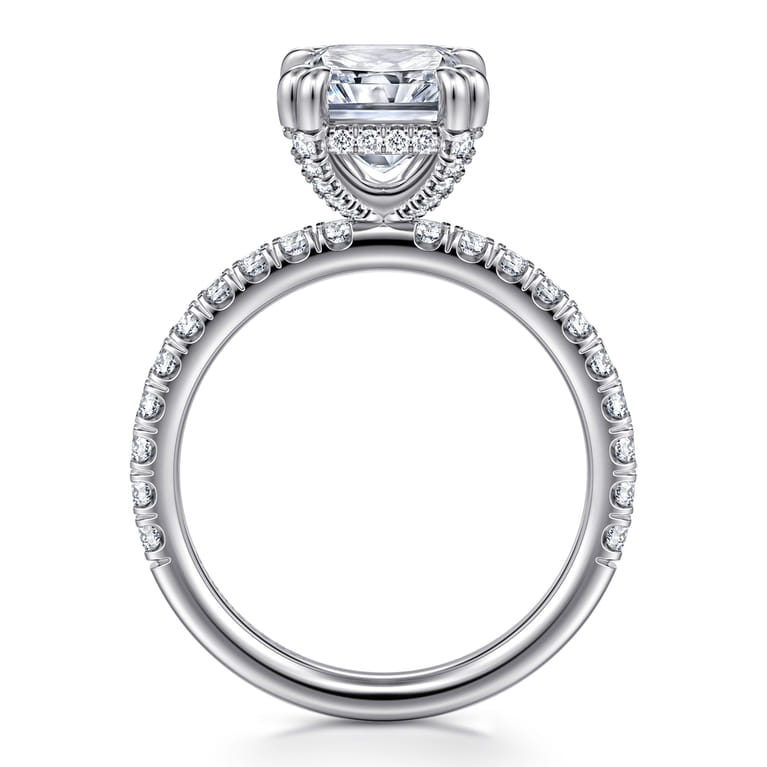Amira - 14K White Gold Radiant Cut Diamond Engagement Ring - 0.6 ct - Shot 2