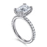 Amira - 14K White Gold Radiant Cut Diamond Engagement Ring - 0.6 ct