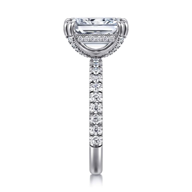Amira - 14K White Gold Radiant Cut Diamond Engagement Ring - 0.6 ct - Shot 4