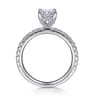 Ulani - 14K White Gold Rectangular Radiant Cut Diamond Engagement Ring - 0.5 ct