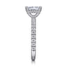Ulani - 14K White Gold Rectangular Radiant Cut Diamond Engagement Ring - 0.5 ct