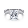 Shayanne - 14K White Gold Rectangular Radiant Cut Diamond Engagement Ring - 0.25 ct