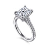 Shayanne - 14K White Gold Rectangular Radiant Cut Diamond Engagement Ring - 0.25 ct