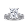 Shayanne - 14K White Gold Rectangular Radiant Cut Diamond Engagement Ring - 0.25 ct