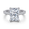 Aline - 14K White Gold Radiant Cut Diamond Engagement Ring - 0.5 ct
