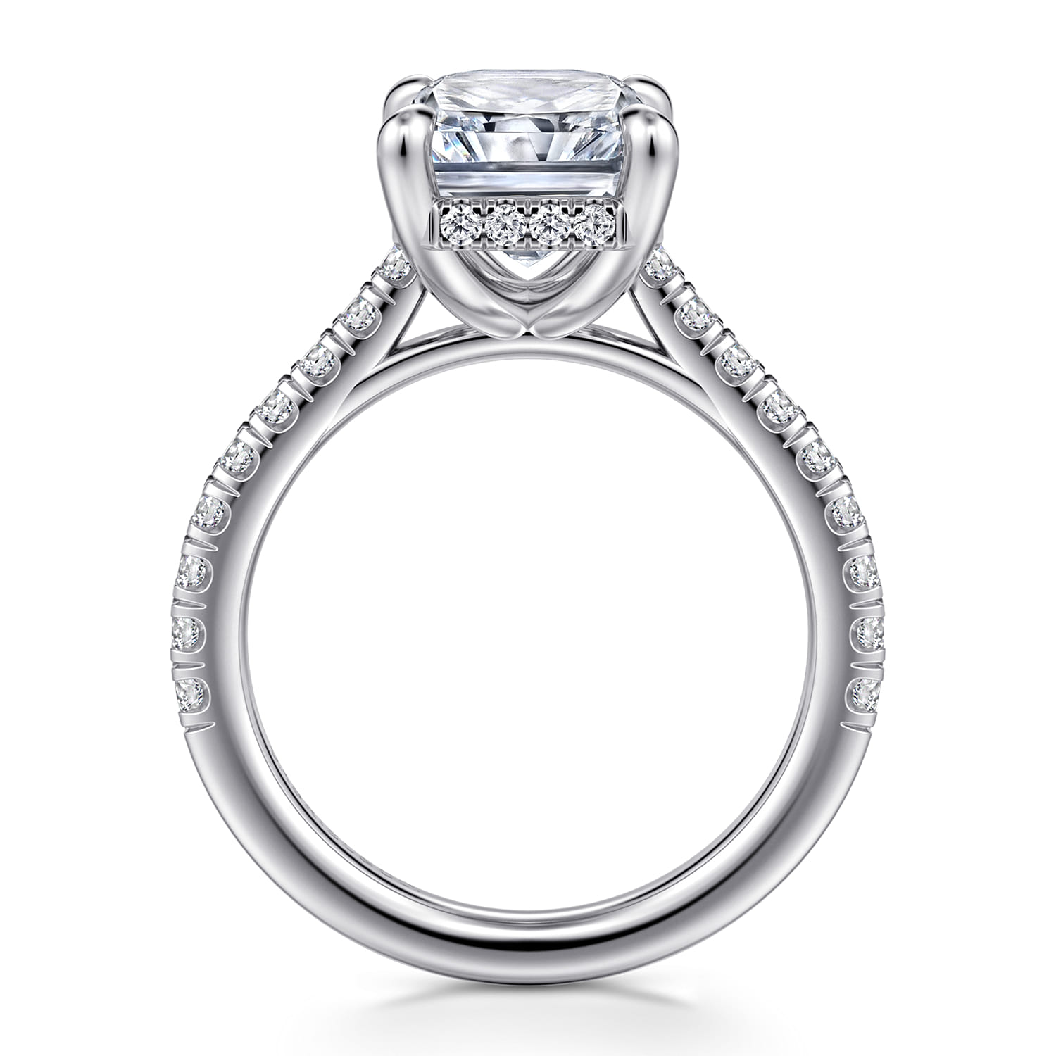 Aline - 14K White Gold Radiant Cut Diamond Engagement Ring - 0.5 ct - Shot 2