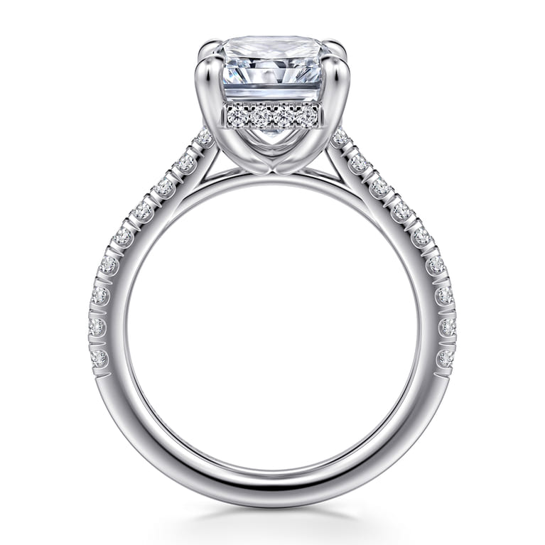 Aline - 14K White Gold Radiant Cut Diamond Engagement Ring - 0.5 ct - Shot 2