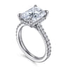 Aline - 14K White Gold Radiant Cut Diamond Engagement Ring - 0.5 ct