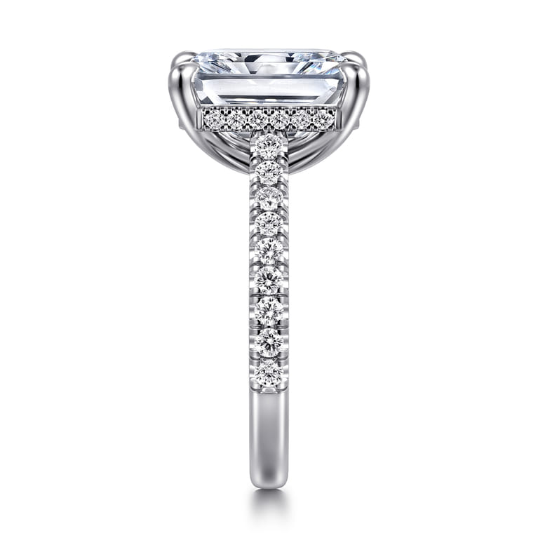 Aline - 14K White Gold Radiant Cut Diamond Engagement Ring - 0.5 ct - Shot 4