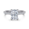 Aline - 14K White Gold Radiant Cut Diamond Engagement Ring - 0.3 ct