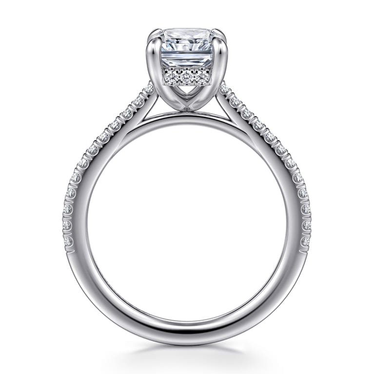 Aline - 14K White Gold Radiant Cut Diamond Engagement Ring - 0.3 ct - Shot 2