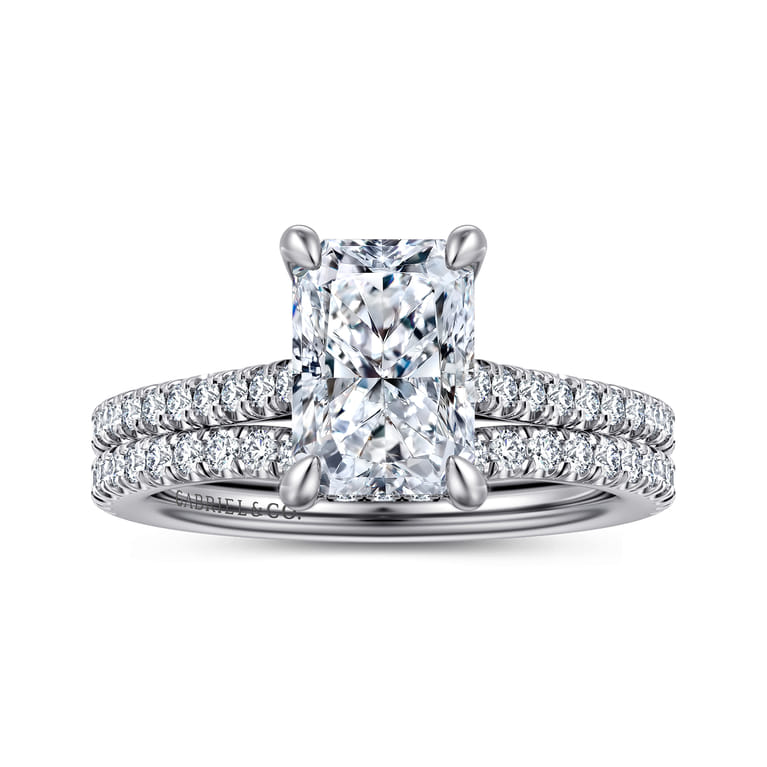 Aline - 14K White Gold Radiant Cut Diamond Engagement Ring - 0.3 ct - Shot 4