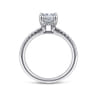 Franka - 14K White Gold Rectangular Radiant Cut Hidden Halo Diamond Engagement Ring - 0.3 ct