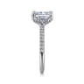 Franka - 14K White Gold Rectangular Radiant Cut Hidden Halo Diamond Engagement Ring - 0.3 ct