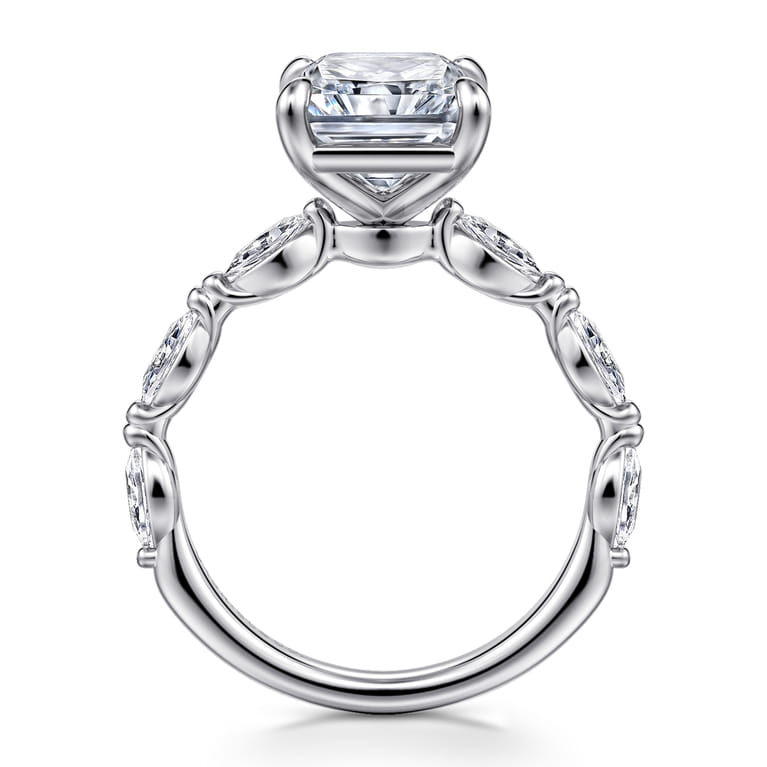 Caitte - 14K White Gold Radiant Cut Double Prong Diamond Engagement Ring - 0.5 ct - Shot 2