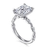 Caitte - 14K White Gold Radiant Cut Double Prong Diamond Engagement Ring - 0.5 ct