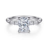 Eva - 14K White Gold Radiant Cut Diamond Engagement Ring - 0.3 ct