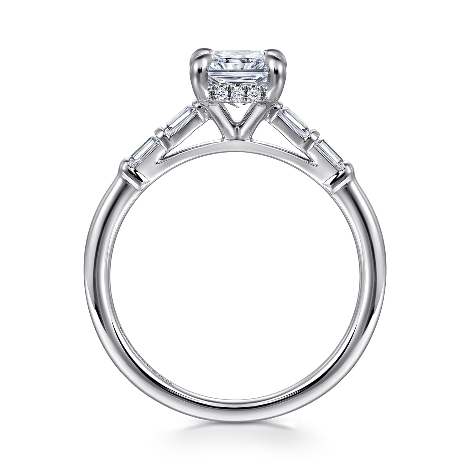 Eva - 14K White Gold Radiant Cut Diamond Engagement Ring - 0.3 ct - Shot 2