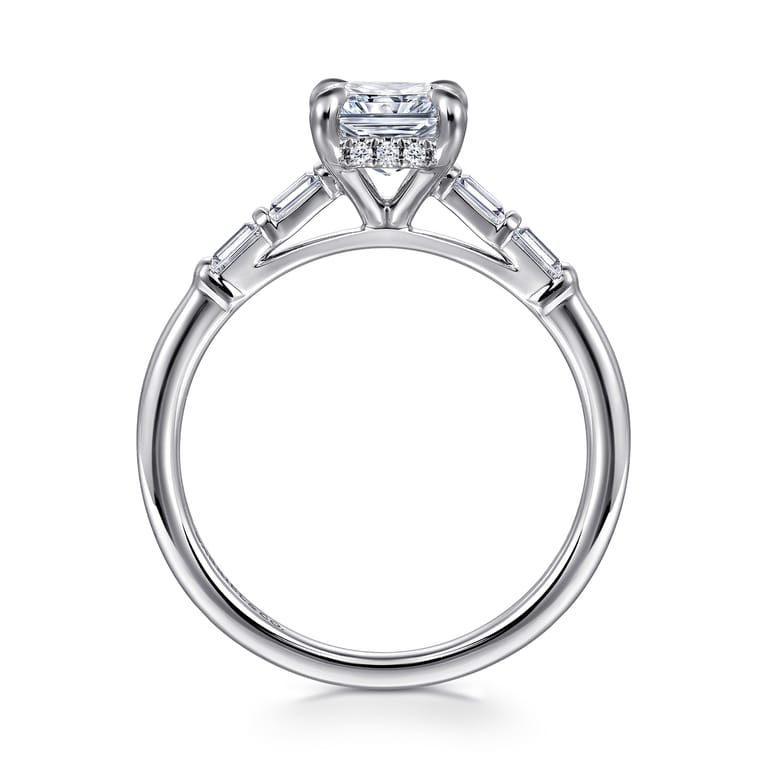 Eva - 14K White Gold Radiant Cut Diamond Engagement Ring - 0.3 ct - Shot 2