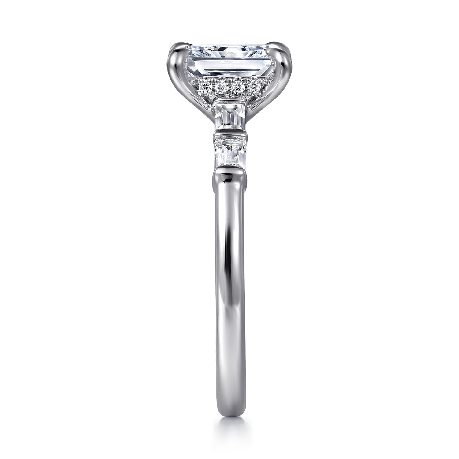 Eva - 14K White Gold Radiant Cut Diamond Engagement Ring - 0.3 ct - Shot 5