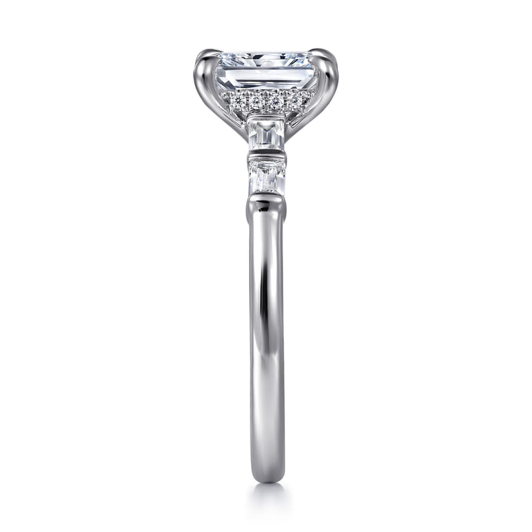 Eva - 14K White Gold Radiant Cut Diamond Engagement Ring - 0.3 ct - Shot 5