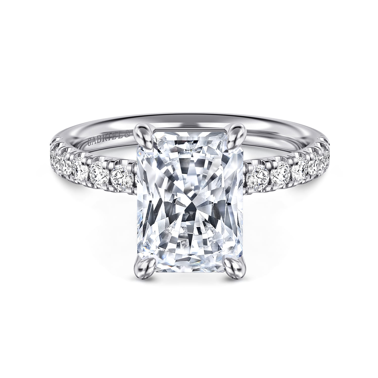 Winslow - 14K White Gold Radiant Cut Diamond Engagement Ring - 0.35 ct - Shot 1