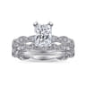 Sadie - 14K White Gold Rectangular Radiant Cut Diamond Engagement Ring - 0.12 ct