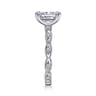 Sadie - 14K White Gold Rectangular Radiant Cut Diamond Engagement Ring - 0.12 ct