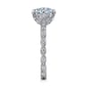 Liza - Vintage Inspired 14K White Gold Aquamarine and Diamond Engagement Ring - 0.3 ct
