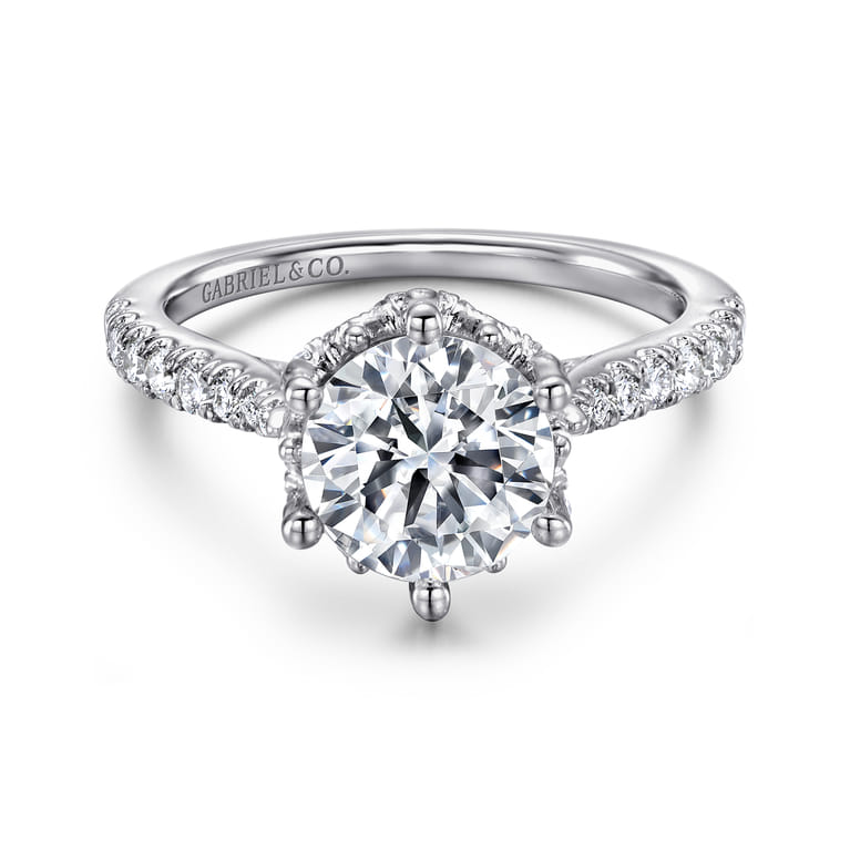 Genoa - 14K White Gold Diamond Engagement Ring - 0.55 ct - Shot 1