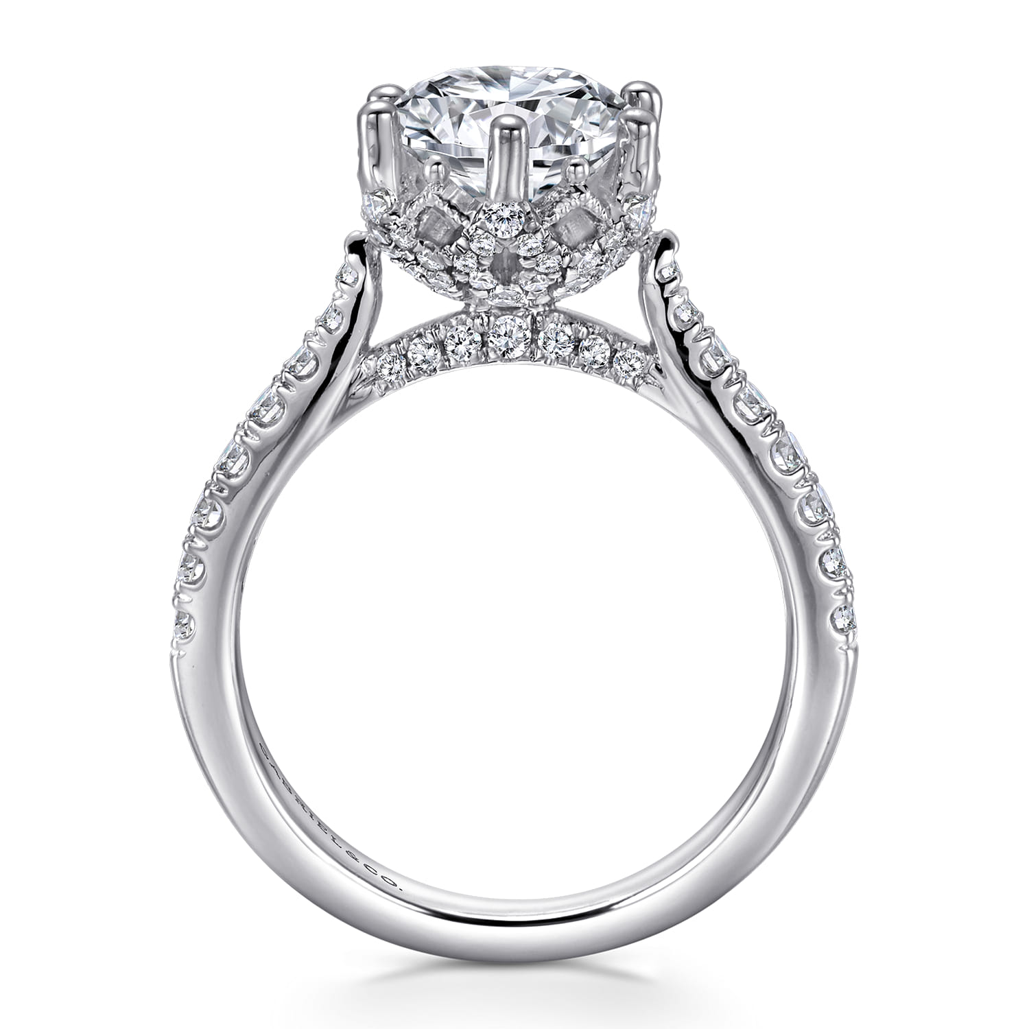 Genoa - 14K White Gold Diamond Engagement Ring - 0.55 ct - Shot 2