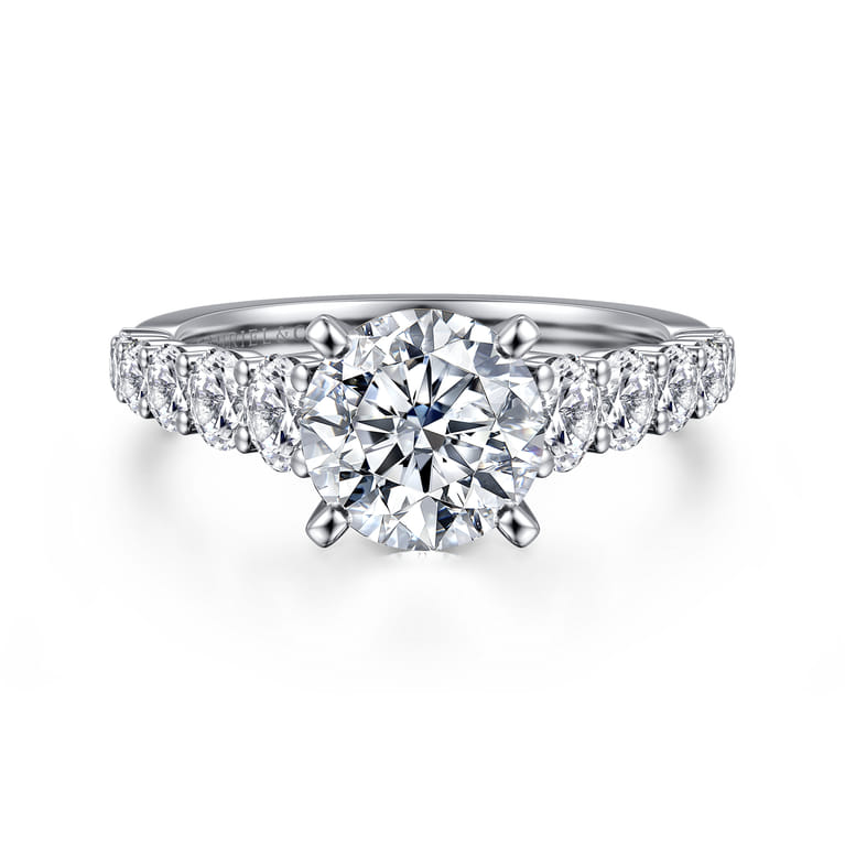 Taylor - 14K White Gold Round Diamond Engagement Ring - 0.95 ct - Shot 1