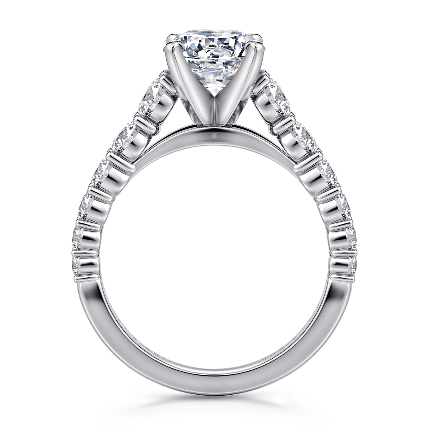 Taylor - 14K White Gold Round Diamond Engagement Ring - 0.95 ct - Shot 2