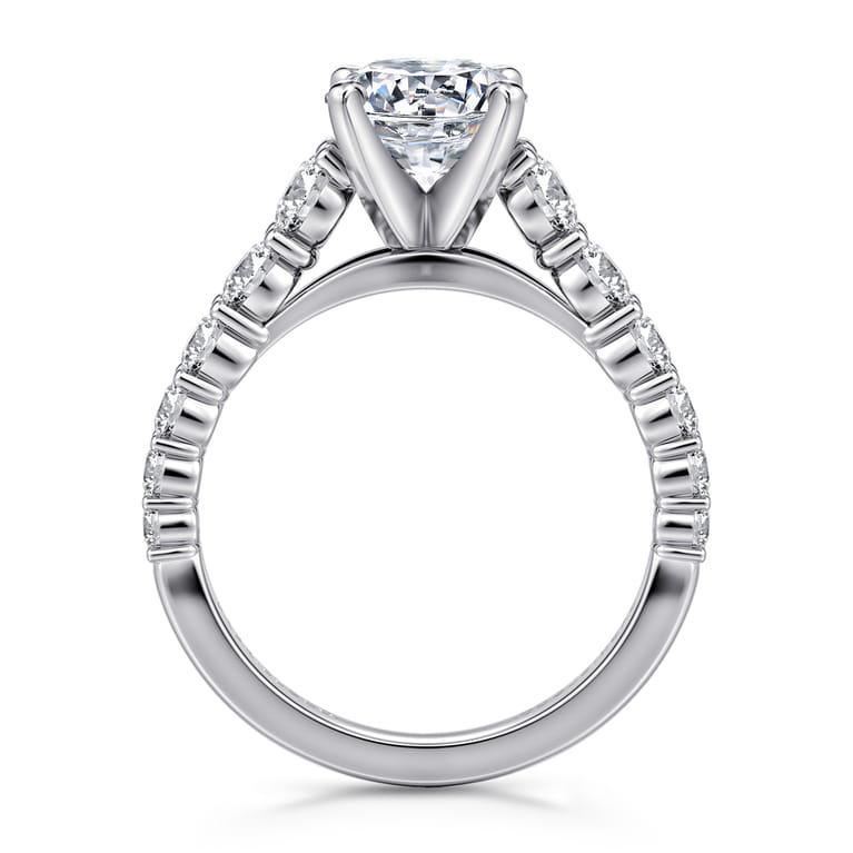 Taylor - 14K White Gold Round Diamond Engagement Ring - 0.95 ct - Shot 2
