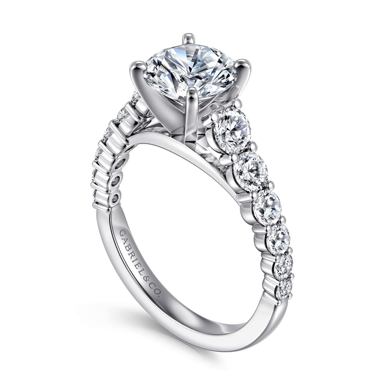 Taylor - 14K White Gold Round Diamond Engagement Ring - 0.95 ct - Shot 3