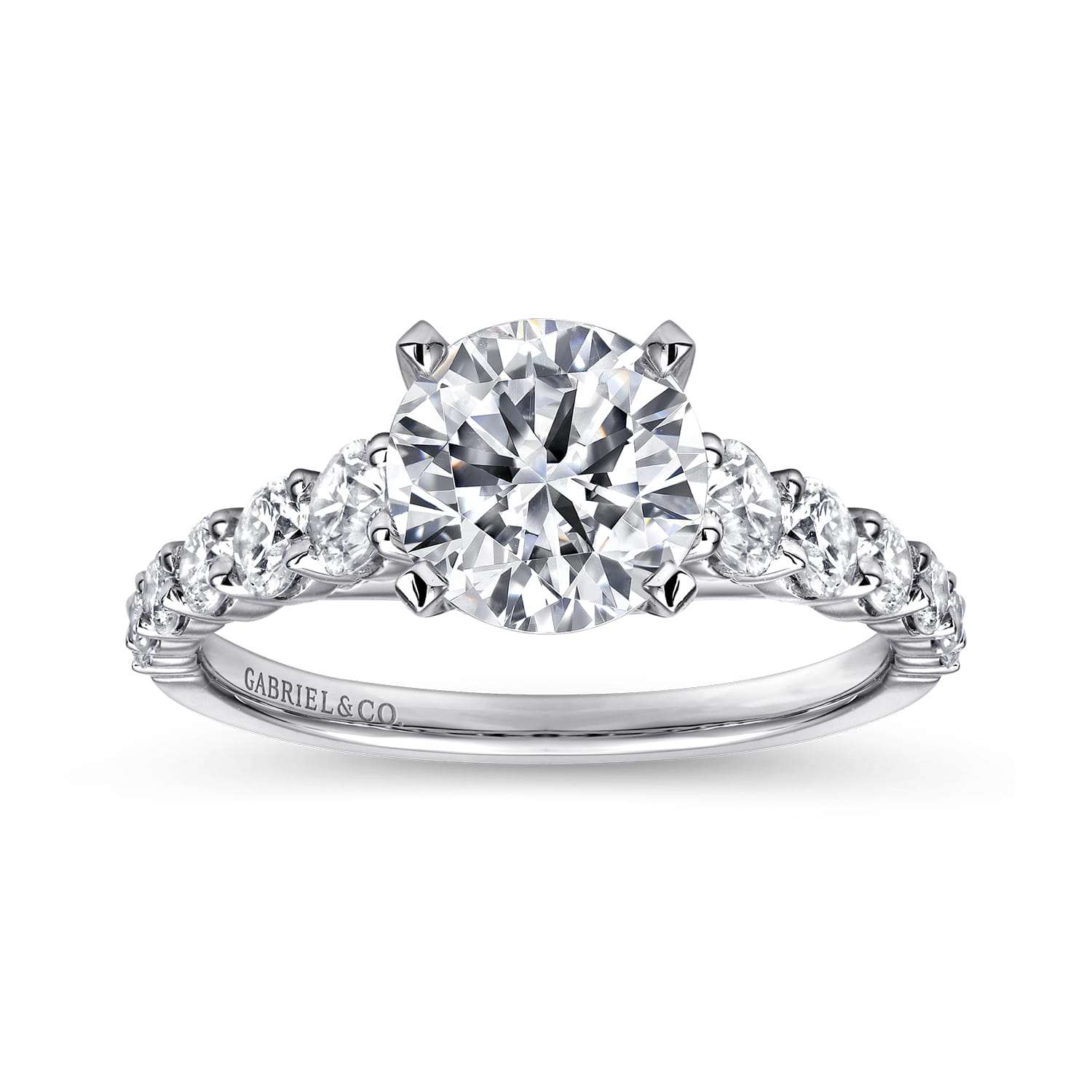Taylor - 14K White Gold Round Diamond Engagement Ring - 0.95 ct - Shot 4