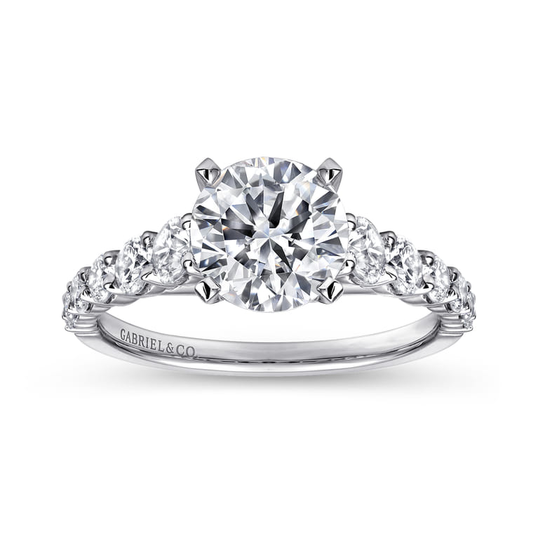 Taylor - 14K White Gold Round Diamond Engagement Ring - 0.95 ct - Shot 4