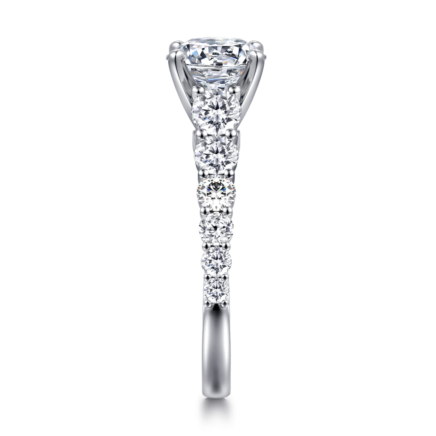 Taylor - 14K White Gold Round Diamond Engagement Ring - 0.95 ct - Shot 5