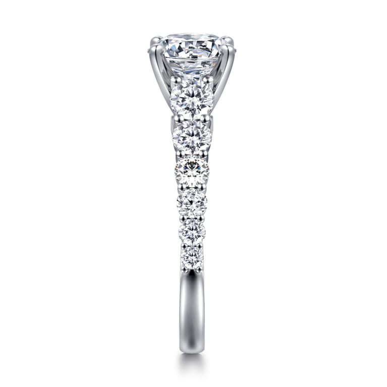 Taylor - 14K White Gold Round Diamond Engagement Ring - 0.95 ct - Shot 5