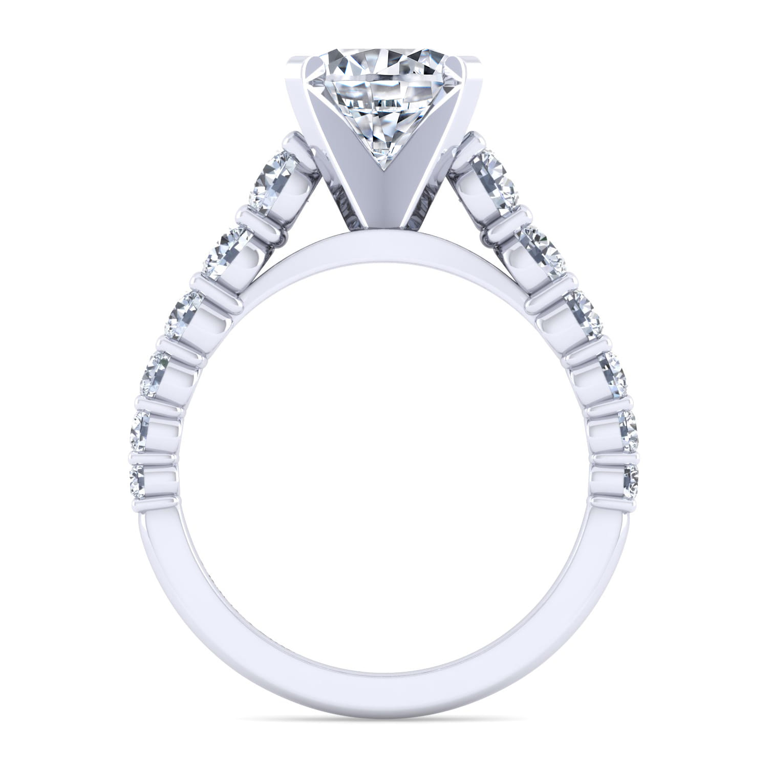 Taylor - 14K White Gold Round Diamond Engagement Ring - 0.93 ct - Shot 2