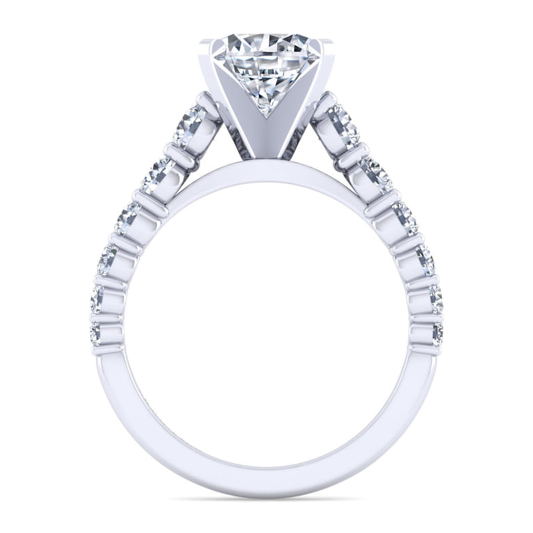 Taylor - 14K White Gold Round Diamond Engagement Ring - 0.93 ct - Shot 2