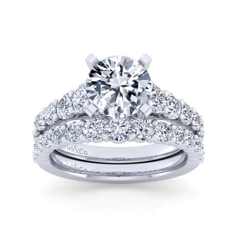 Taylor - 14K White Gold Round Diamond Engagement Ring - 0.93 ct - Shot 4