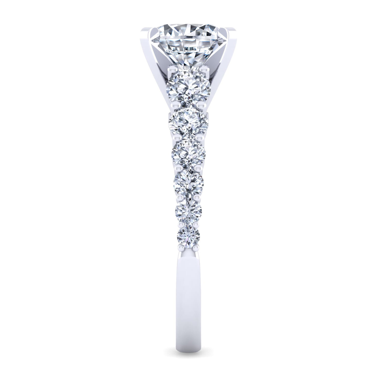 Taylor - 14K White Gold Round Diamond Engagement Ring - 0.93 ct - Shot 5
