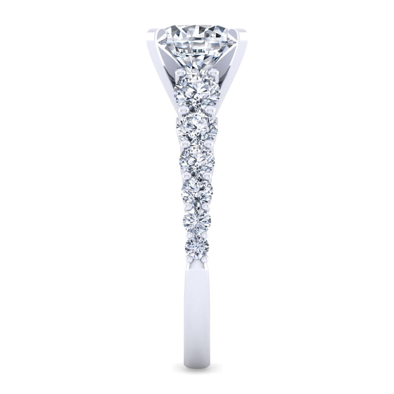 Taylor - 14K White Gold Round Diamond Engagement Ring - 0.93 ct - Shot 5