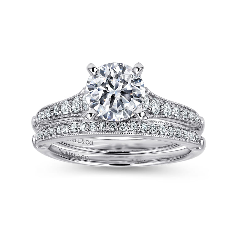 Hollis - 14K White Gold Round Diamond Engagement Ring - 0.21 ct - Shot 4
