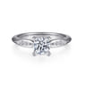 Quinn - 14K White Gold Round Diamond Channel Set Engagement Ring - 0.09 ct