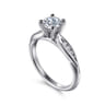 Quinn - 14K White Gold Round Diamond Channel Set Engagement Ring - 0.09 ct