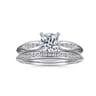 Quinn - 14K White Gold Round Diamond Channel Set Engagement Ring - 0.09 ct